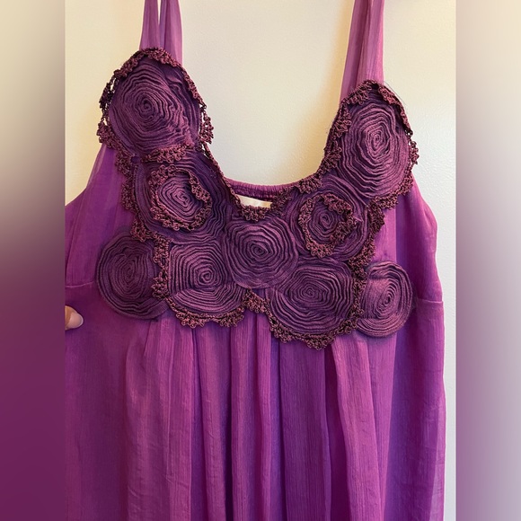 Purple flower breasted dress - Picture 2 of 6